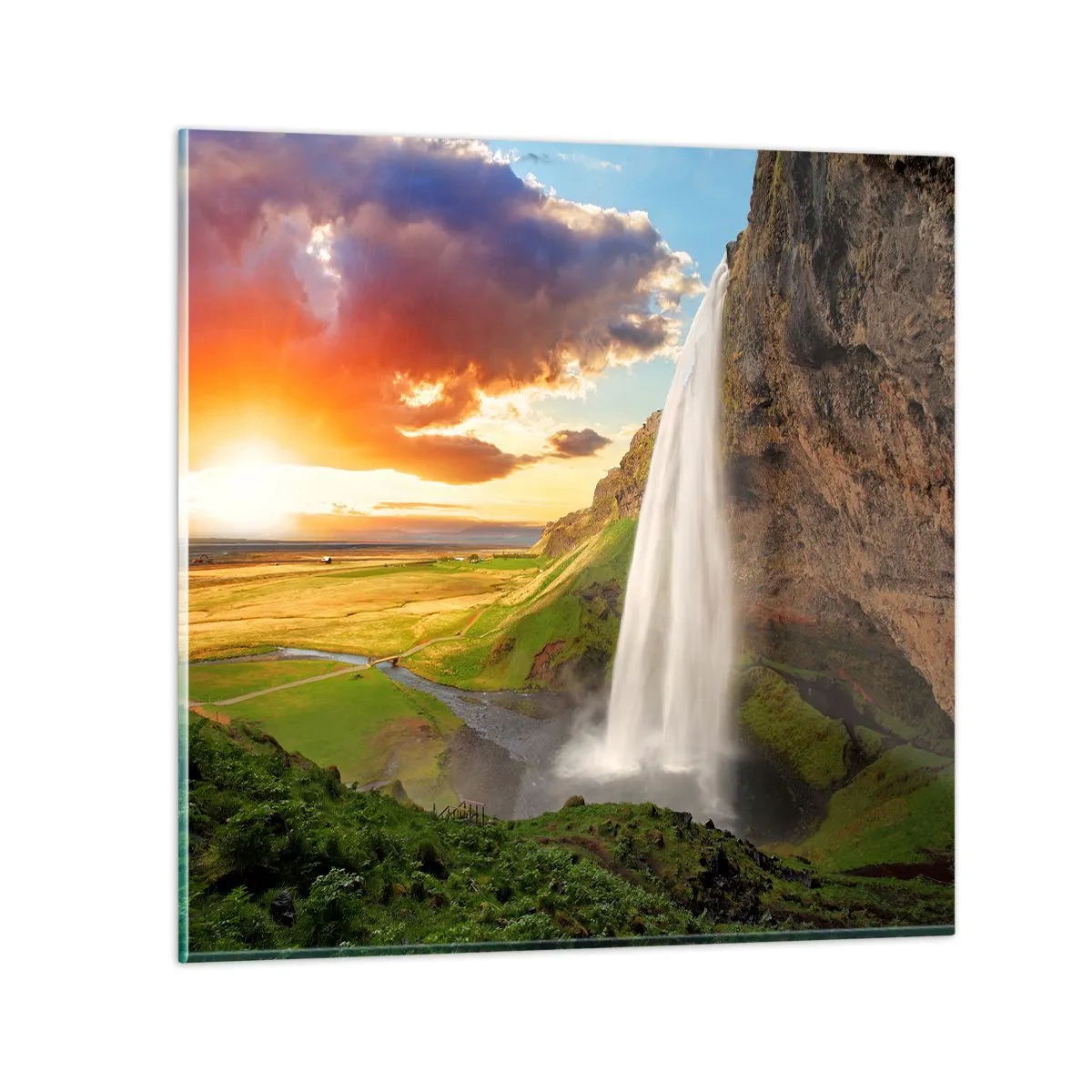 Obraz na skle - Vrchol islandského leta - 70x70 cm