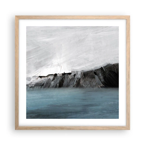 Plagát v ráme zo svetlého duba - Voda – zem: stret živlov - 50x50 cm