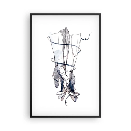 Plagát v čiernom ráme - Štúdia o dotyku - 61x91 cm