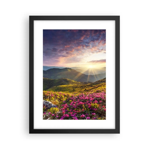 Plagát v čiernom ráme - Sviežosť horského rána - 30x40 cm
