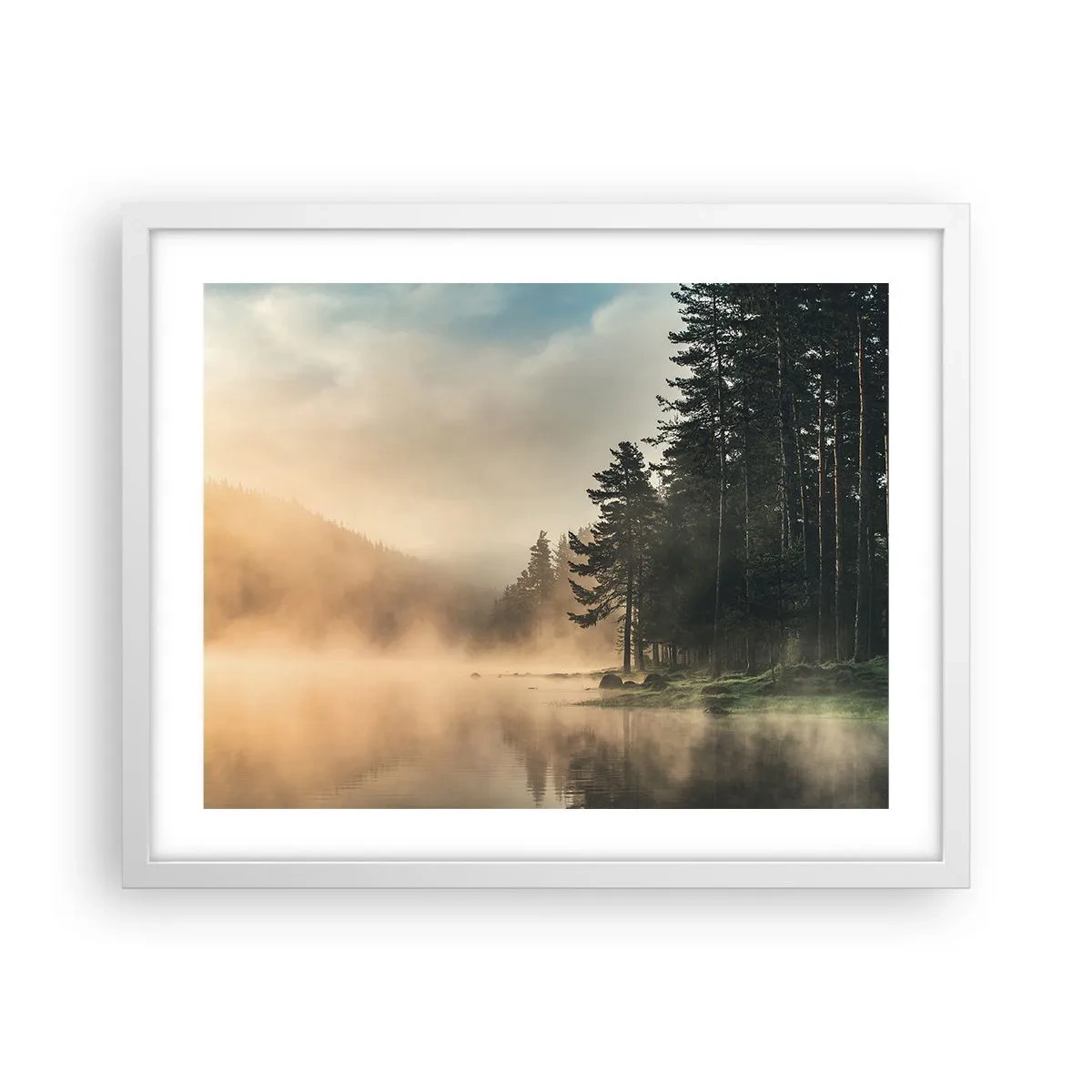 Plagát v bielom ráme - Zrodenie dňa - 50x40 cm