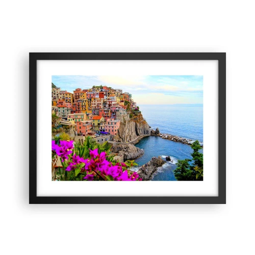 Plagát v čiernom ráme - Usmievavé mesto - 40x30 cm