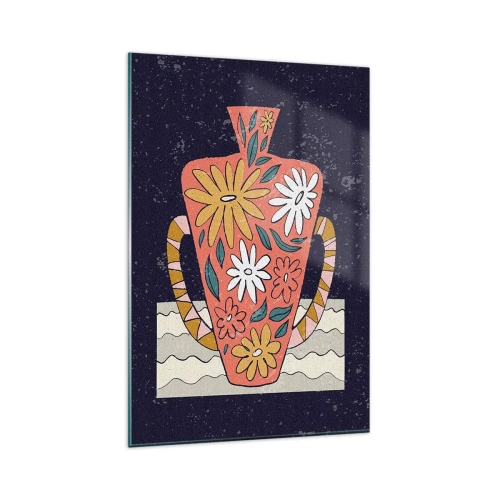 Obraz na skle - Maľovaný džbán - 80x120 cm