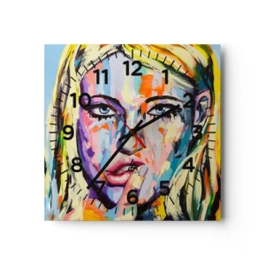 Nástenné hodiny - Pozri sa jej priamo do očí - 40x40 cm