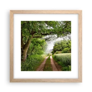 Plagát v ráme zo svetlého duba - Et in Arcadia ego - 30x30 cm