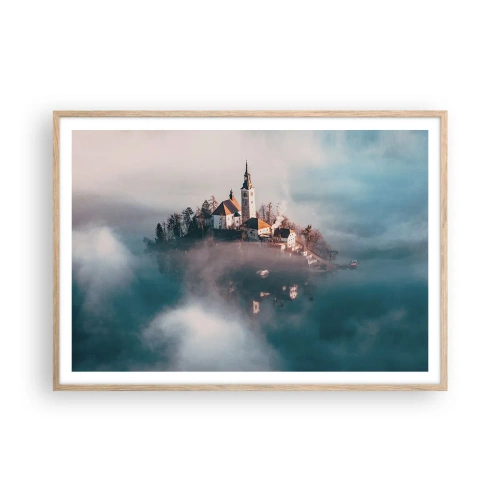 Plagát v ráme zo svetlého duba - Ostrov snov - 100x70 cm