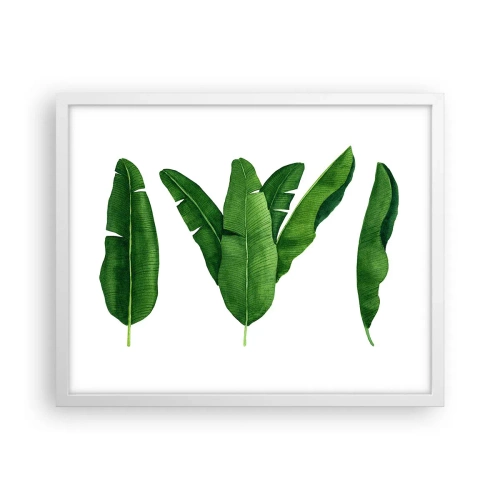 Plagát v bielom ráme - Zelená symetria - 50x40 cm