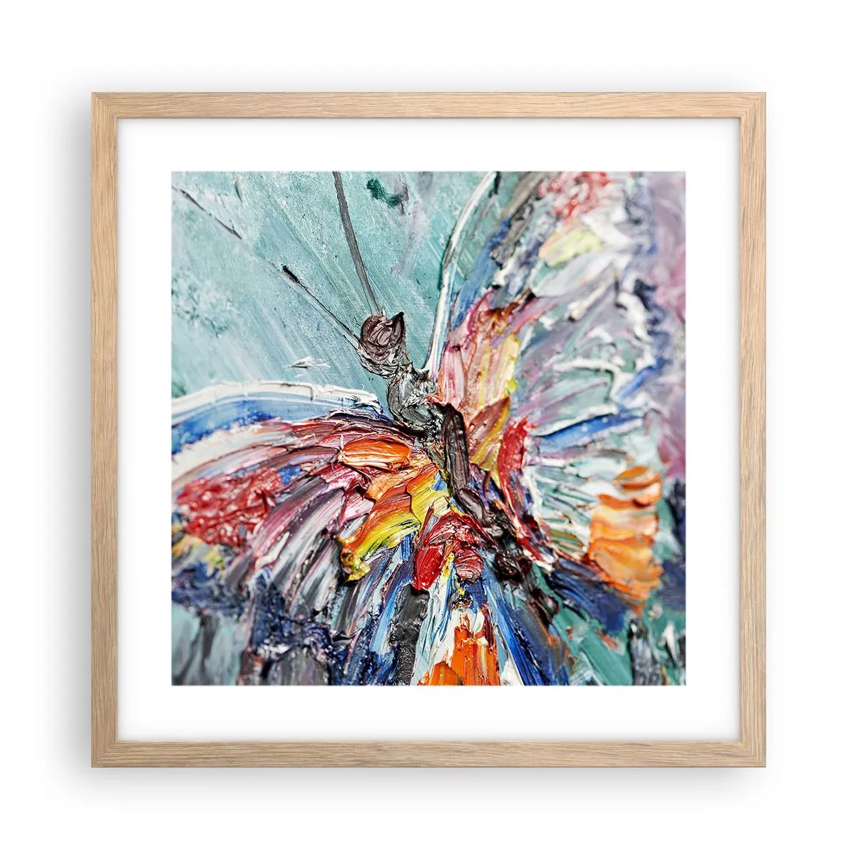 Plagát v ráme zo svetlého duba - Namaľovaný prírodou - 40x40 cm