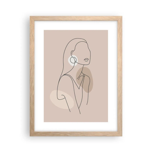 Plagát v ráme zo svetlého duba - Dievčenská ikona - 30x40 cm