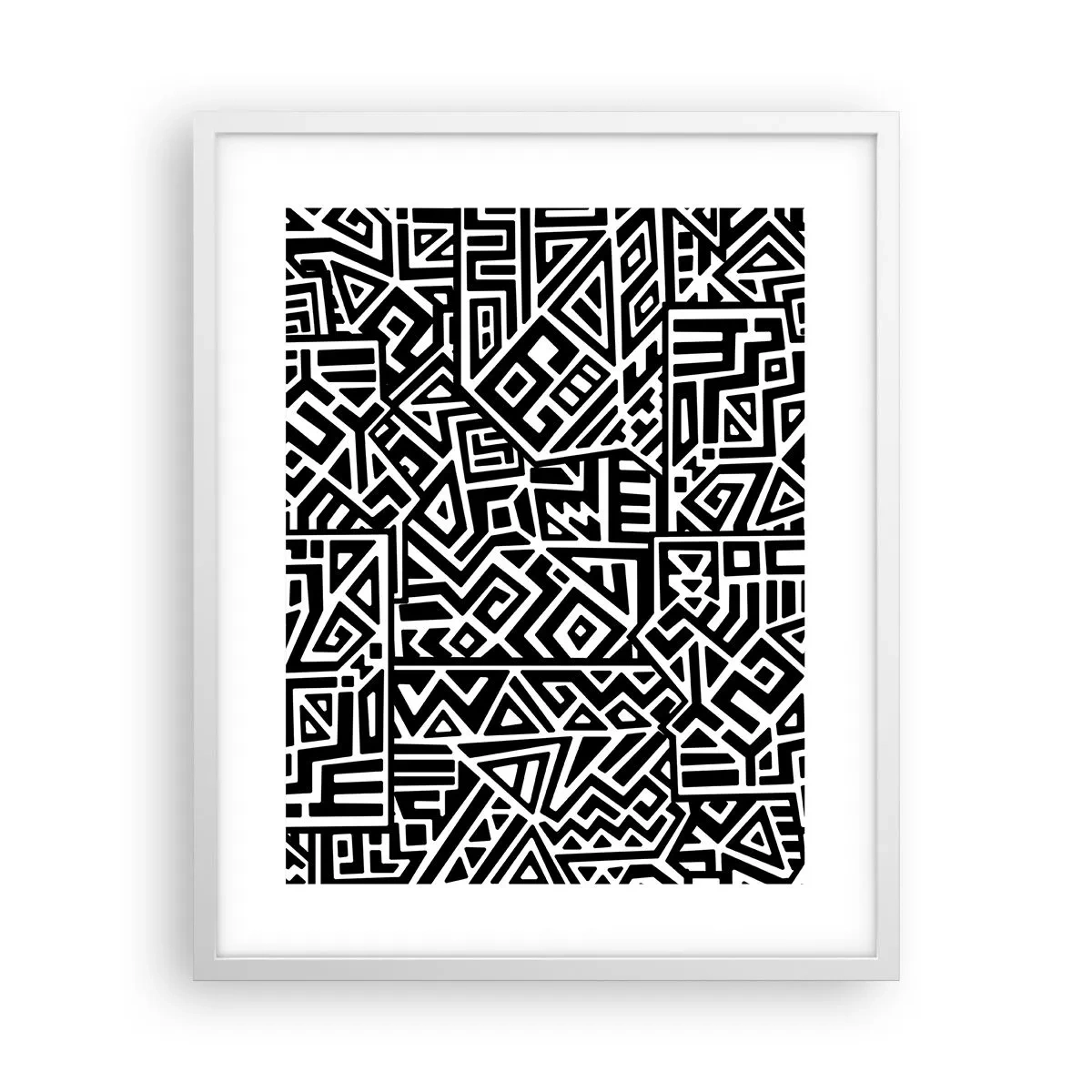 Plagát v bielom ráme - Predkolumbovská kompozícia - 40x50 cm