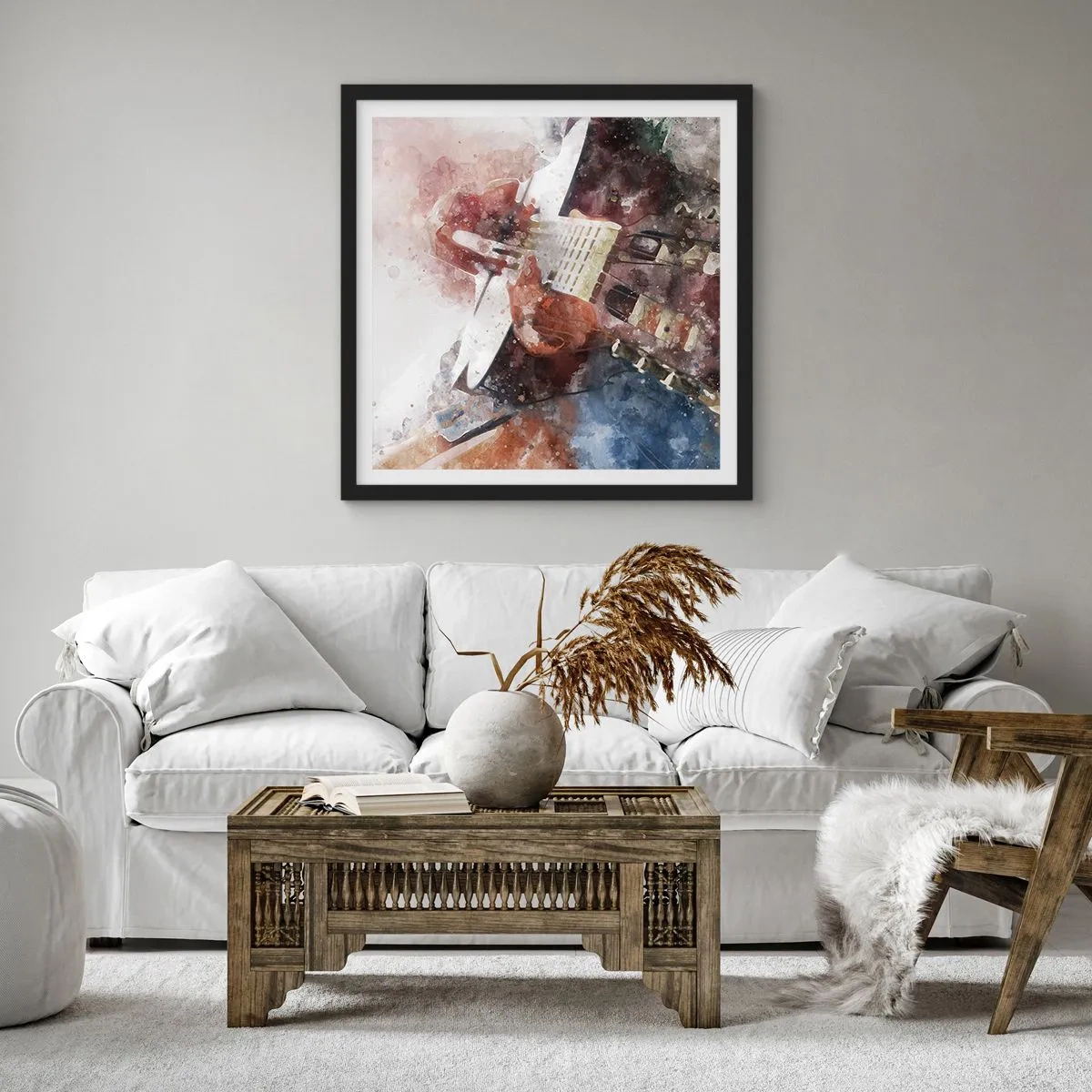 Plagát v čiernom ráme - Čo si o tom myslíš? - 60x60 cm