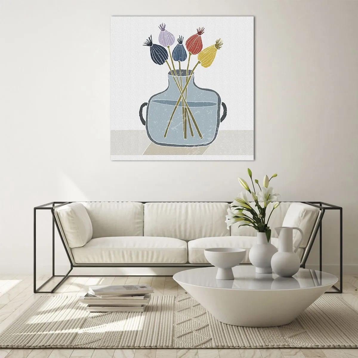 Obraz na skle - Makové kvety - 40x40 cm