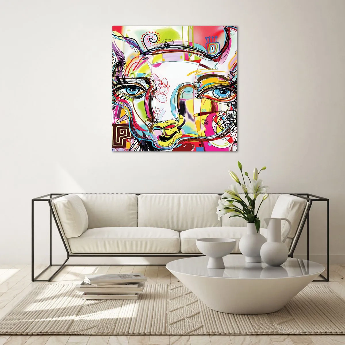 Obraz na skle - Bohatstvo mačacej krásy - 70x70 cm