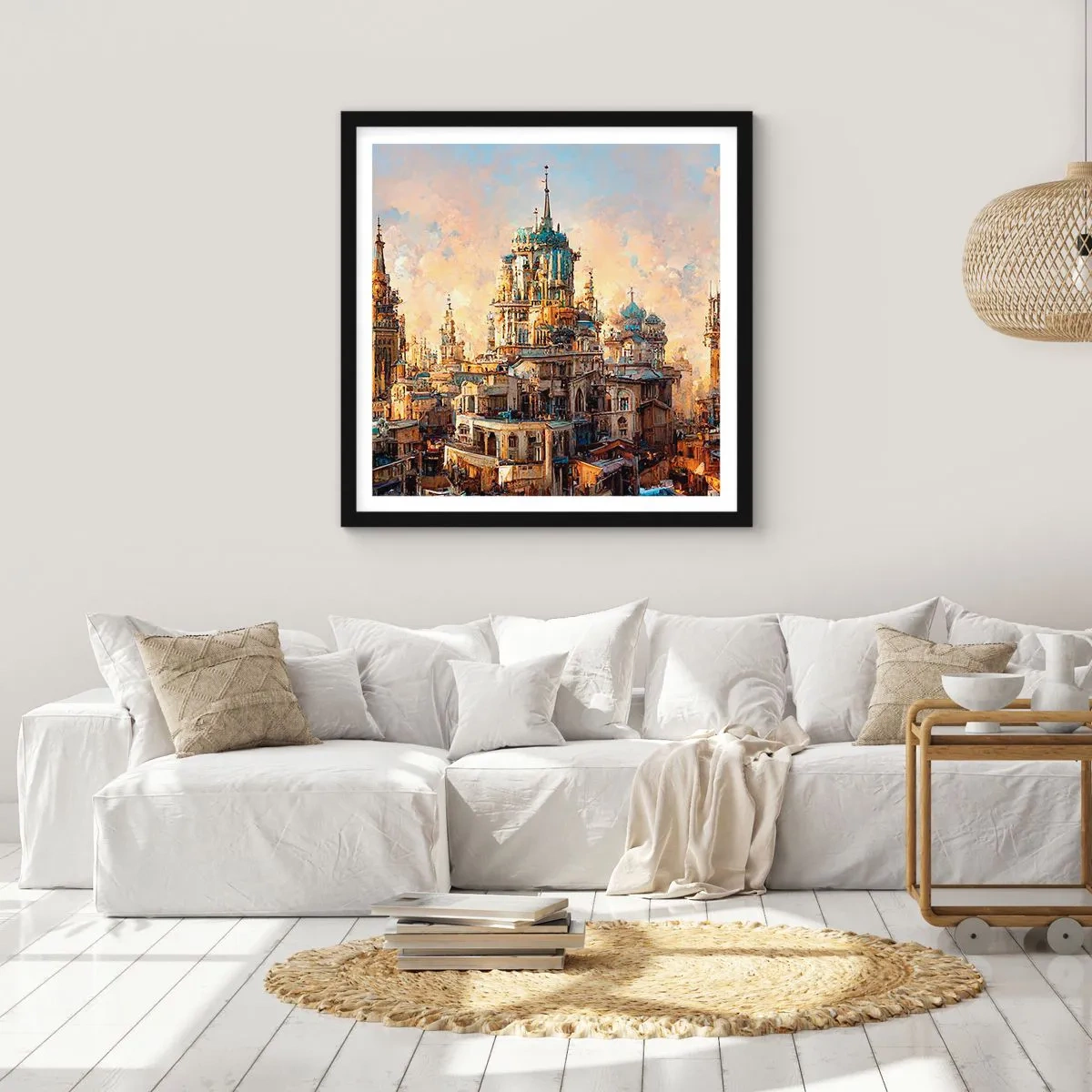 Plagát v čiernom ráme - Mesto miest - 60x60 cm