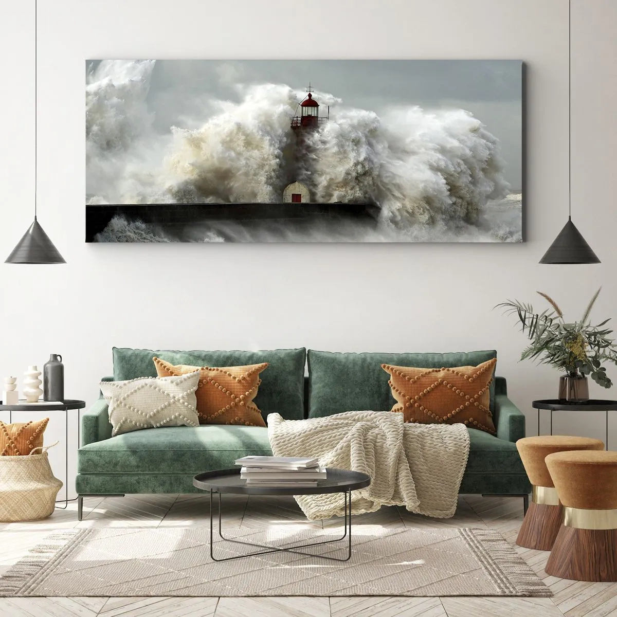 Obraz na plátne - Hnev oceánu - 100x40 cm
