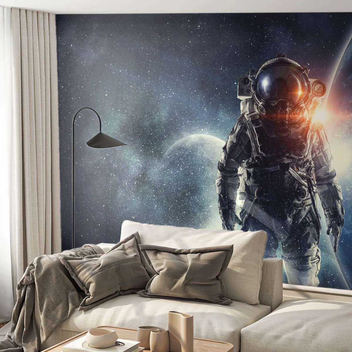 Fototapeta Premium Canvas - Vesmírne dobrodružstvo - Kozmos, Astronaut, hviezdy - 400x280 cm
