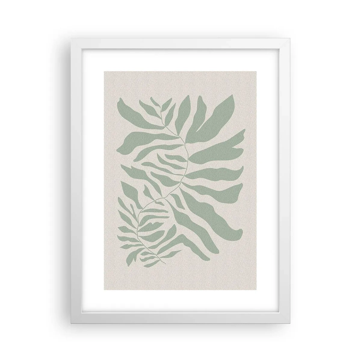 Plagát v bielom ráme - Smaragdová vetva - 30x40 cm