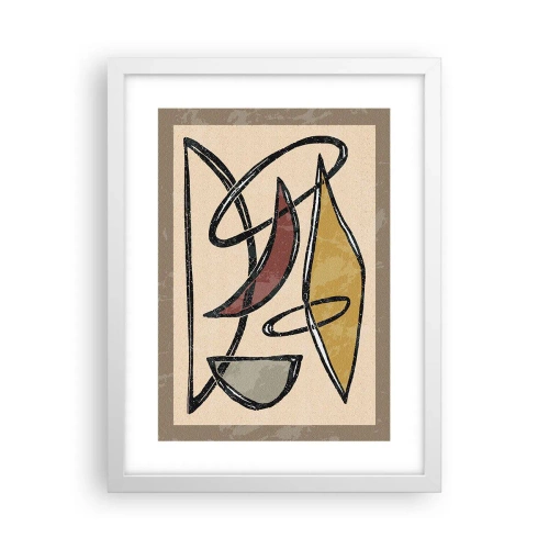 Plagát v bielom ráme - Kompozícia – oblúky a ovály - 30x40 cm