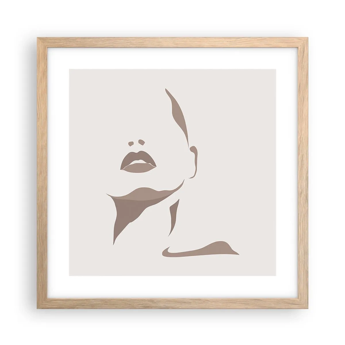 Plagát v ráme zo svetlého duba - Stvorená zo svetla a tieňa - 40x40 cm