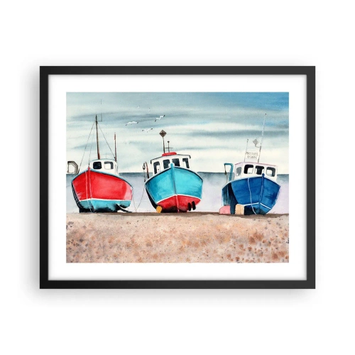 Plagát v čiernom ráme - Pripravené na úlovok - 50x40 cm