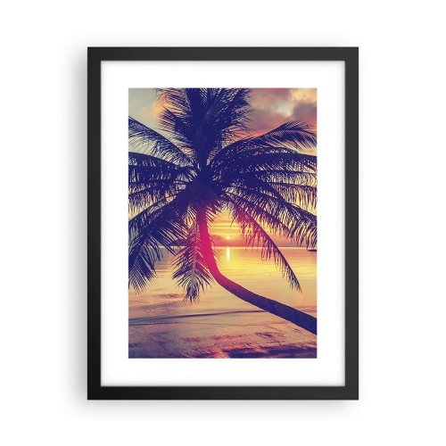 Plagát v čiernom ráme - Večer pod palmami - 30x40 cm