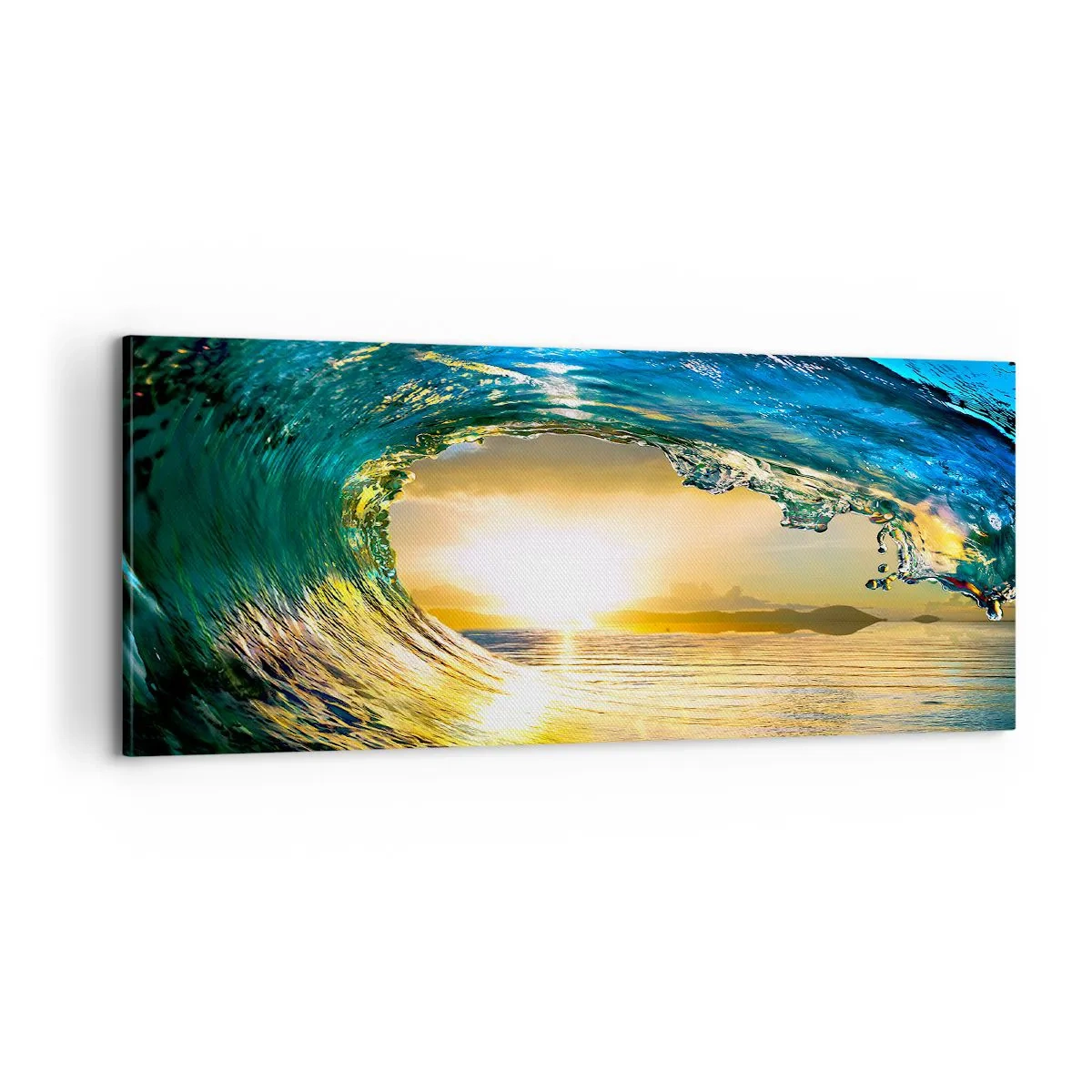 Obraz na plátne - V smaragdovo-zlatom krištáli - 100x40 cm