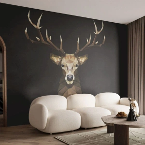 Fototapeta Premium Canvas - Kubistický jeleň - Zvieratá, Jeleň, Grafika - 100x70 cm