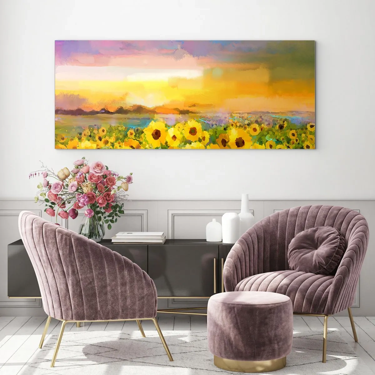 Obraz na skle - Samotné slnko zostúpilo na zem - 100x40 cm