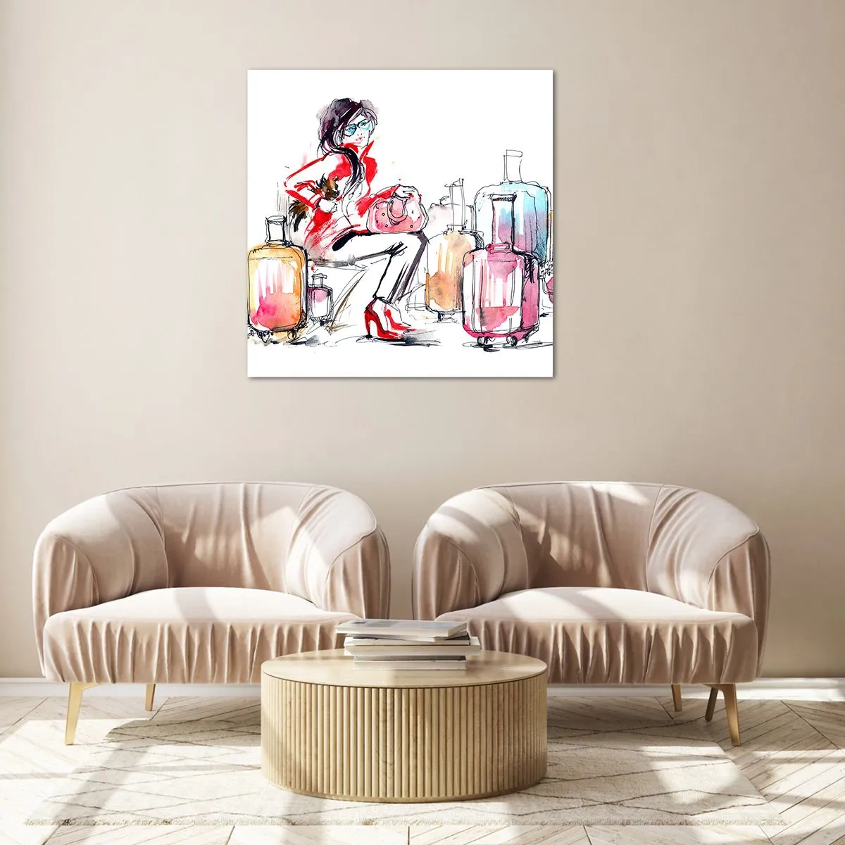 Obraz na skle - Posaďme sa pred cestou - 30x30 cm