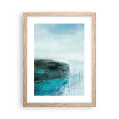 Plagát v ráme zo svetlého duba - Námorná abstrakcia - 30x40 cm