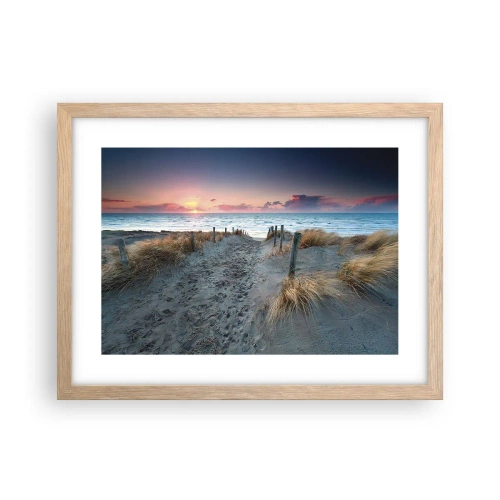 Plagát v ráme zo svetlého duba - Šiel by som s tebou na kraj světa… - 40x30 cm