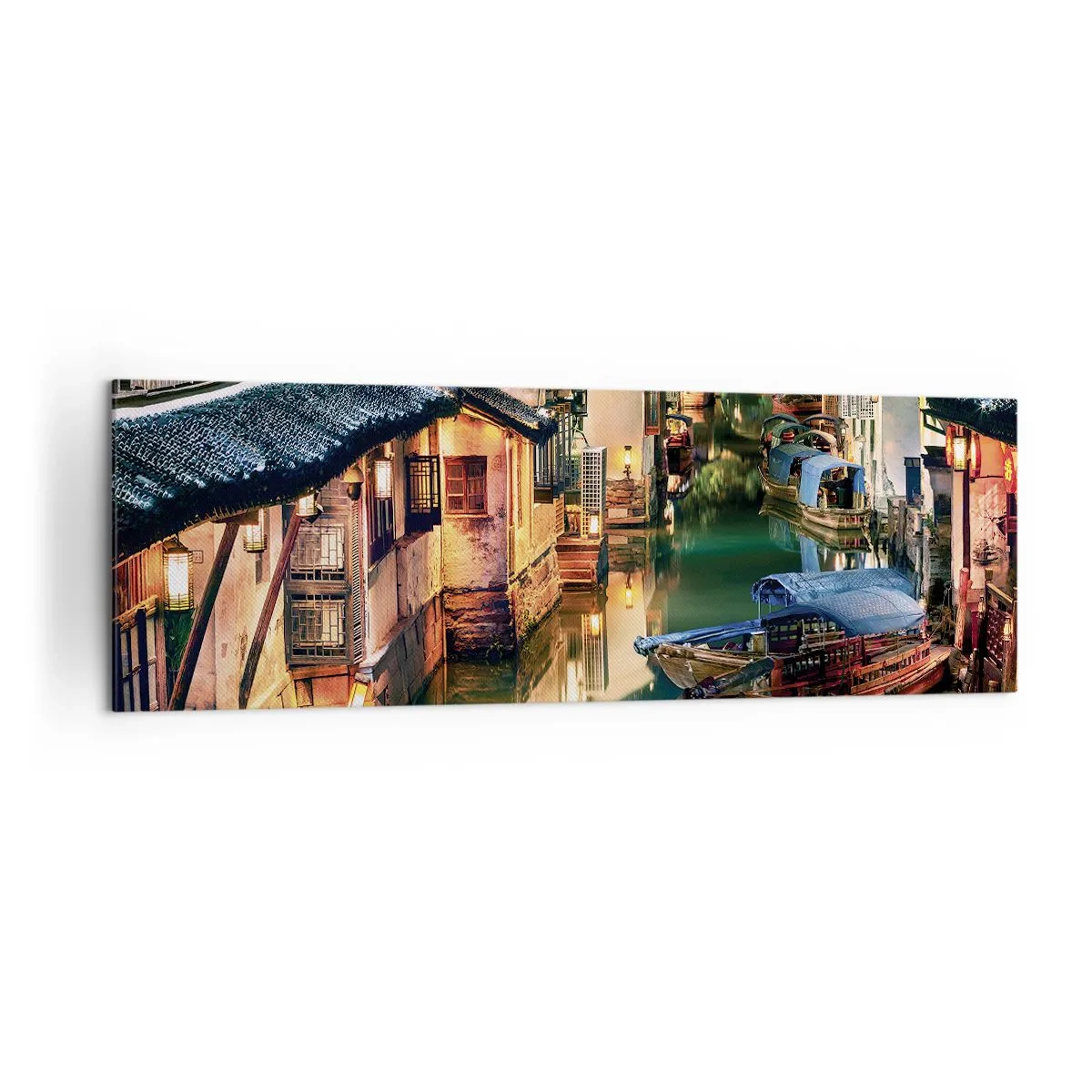 Obraz na plátne - Večer na čínskej ulici - 160x50 cm