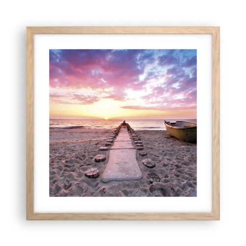 Plagát v ráme zo svetlého duba - Okamih hlbokého zážitku - 40x40 cm