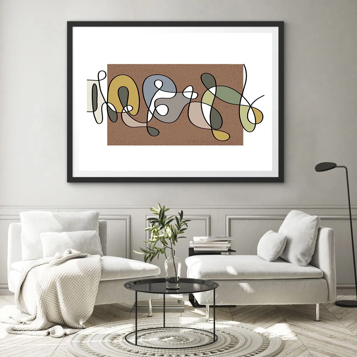 Plagát v čiernom ráme - Abstrakcia, ktorá stojí za úsmev - 100x70 cm