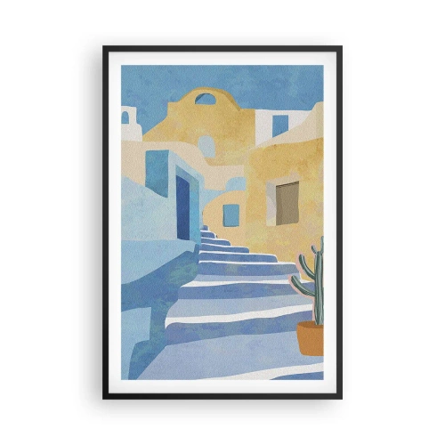 Plagát v čiernom ráme - Deň v arabskom meste - 61x91 cm