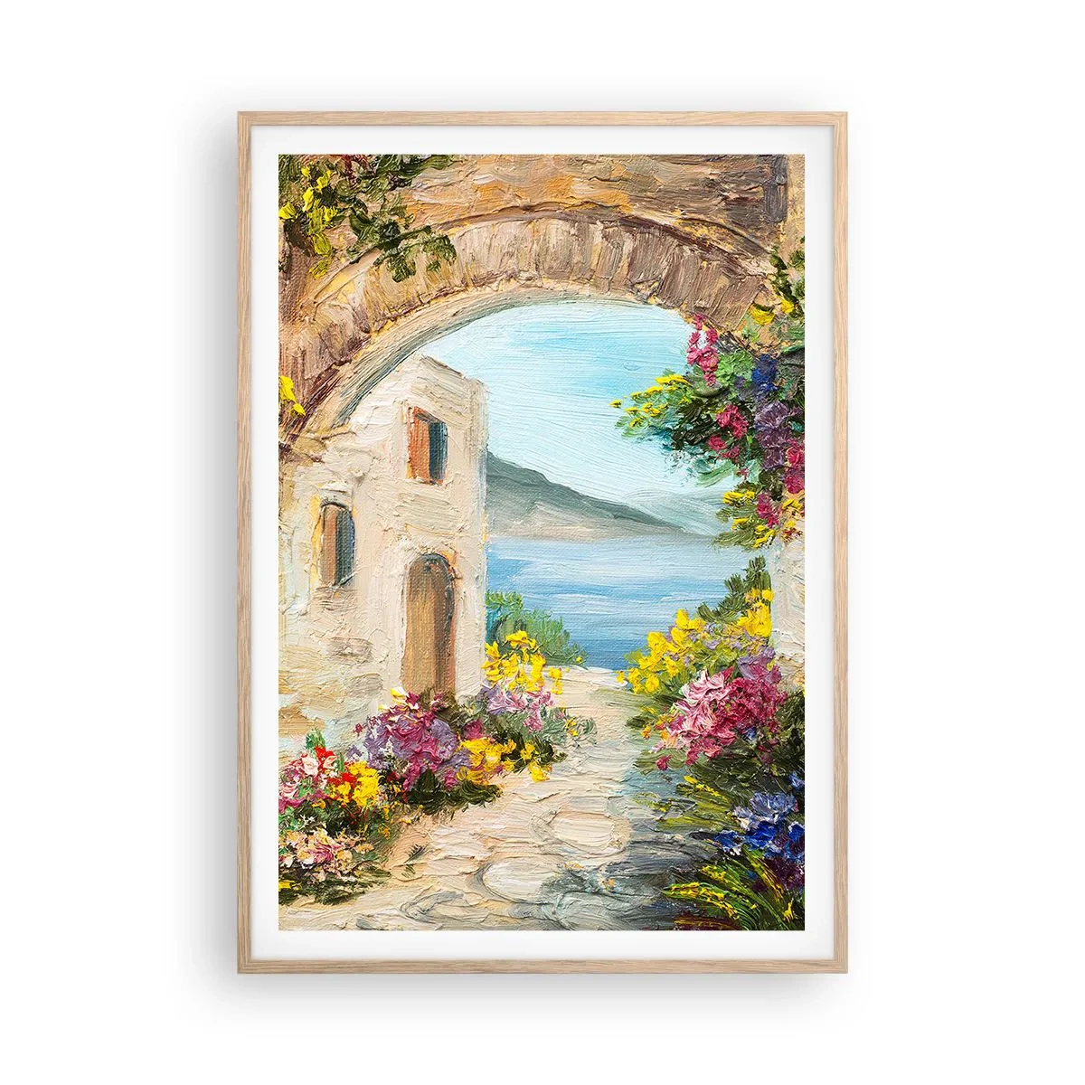 Plagát v ráme zo svetlého duba - Pôvab pobrežnej krajiny - 70x100 cm