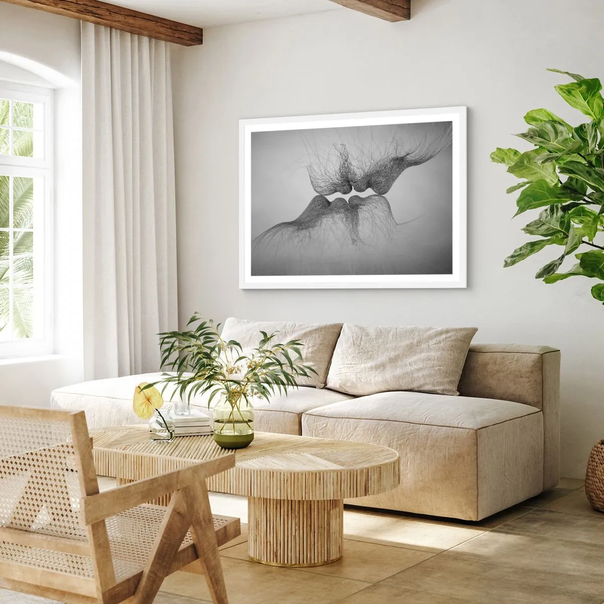 Plagát v bielom ráme - Bozk vetra - 70x50 cm