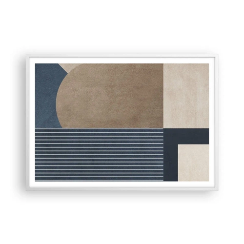 Plagát v bielom ráme - Kompozícia jednoduchosti a guľatosti - 100x70 cm