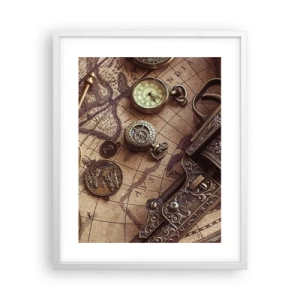 Plagát v bielom ráme - Dobrodružstvo volá - 40x50 cm