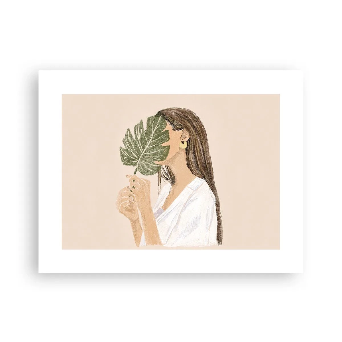 Plagát - Tajomný portrét s vejárom - 40x30 cm