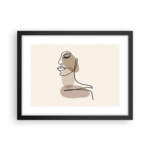 Plagát v čiernom ráme - Určitá línia krásy - 40x30 cm