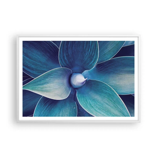 Plagát v bielom ráme - Modrastý od neba - 100x70 cm