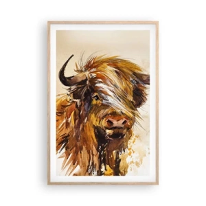 Plagát v ráme zo svetlého duba - Pýcha lovca - 61x91 cm