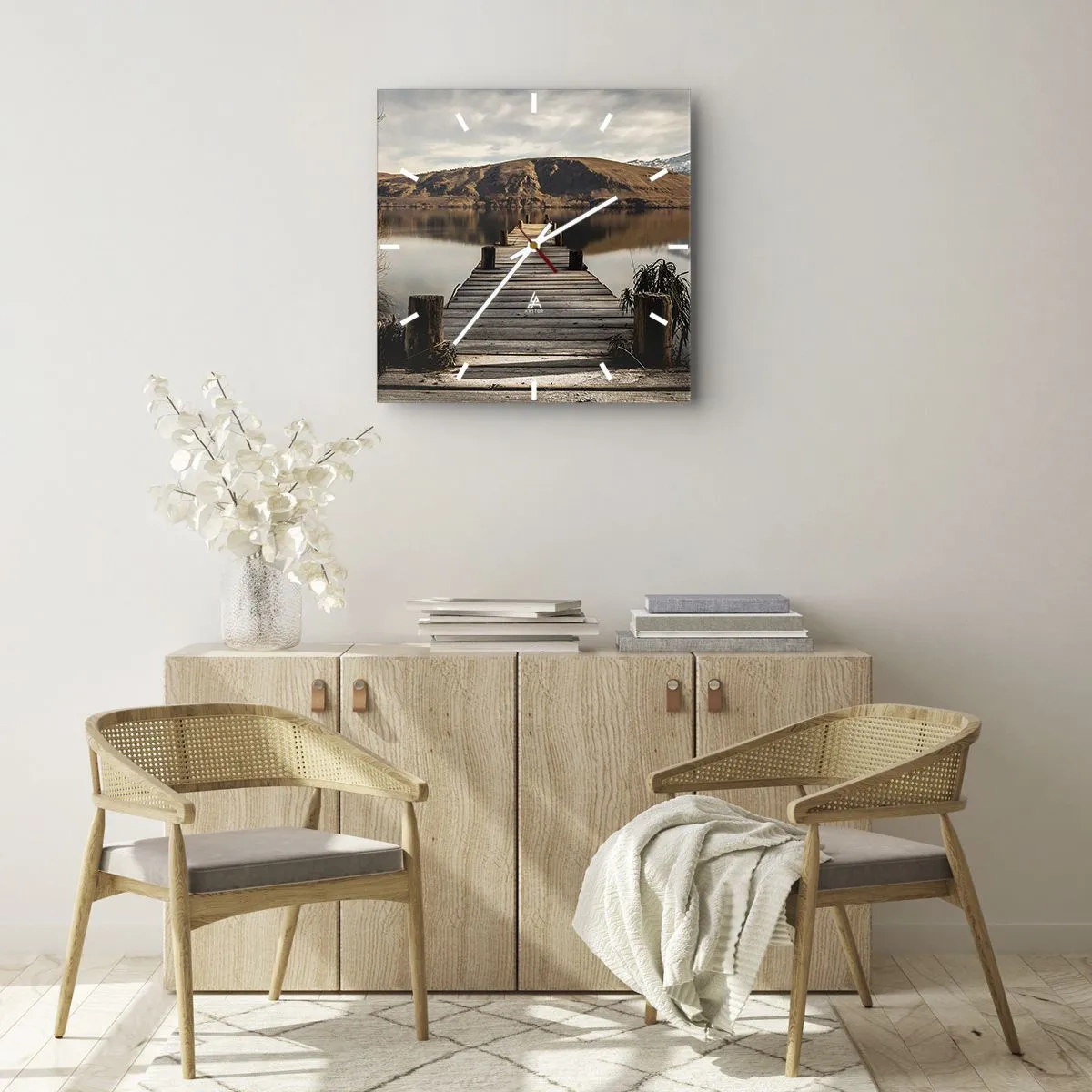 Nástenné hodiny - Krajina v tichu - 40x40 cm