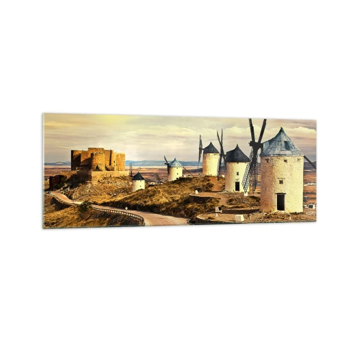 Obraz na skle - Čoskoro sa objaví Don Quijote - 140x50 cm