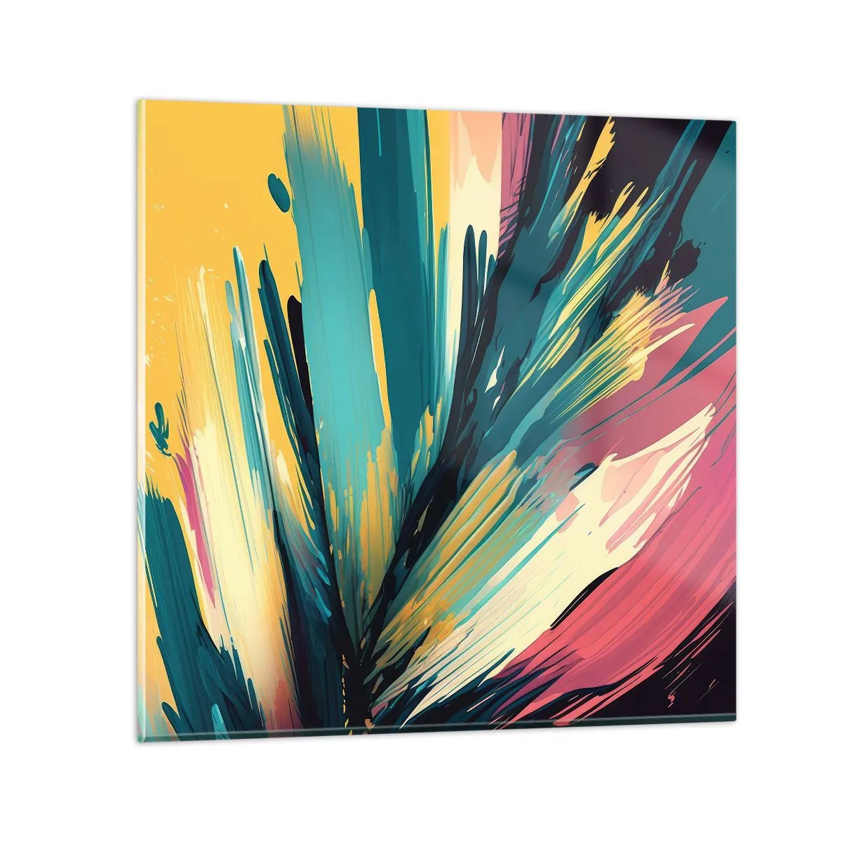 Obraz na skle - Kompozícia – explózia radosti - 30x30 cm