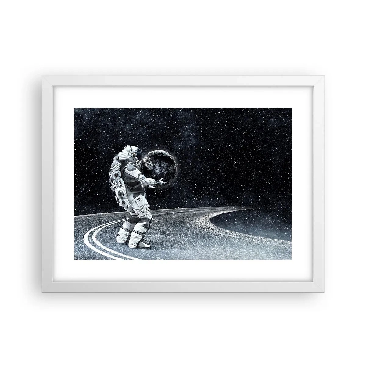 Plagát v bielom ráme - Na Mliečnej dráhe - 40x30 cm