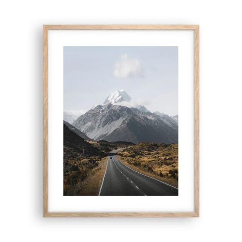 Plagát v ráme zo svetlého duba - Cesta do srdca hôr - 40x50 cm