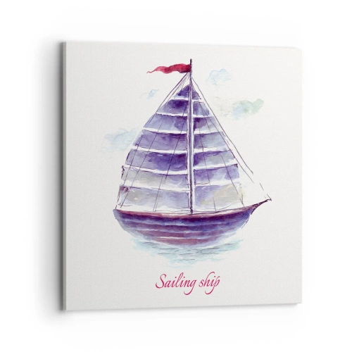 Obraz na plátne - Napnuté plachty a pokojná voda - 70x70 cm