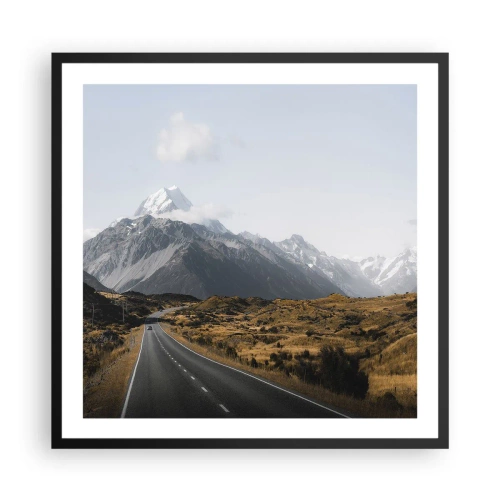 Plagát v čiernom ráme - Cesta do srdca hôr - 60x60 cm